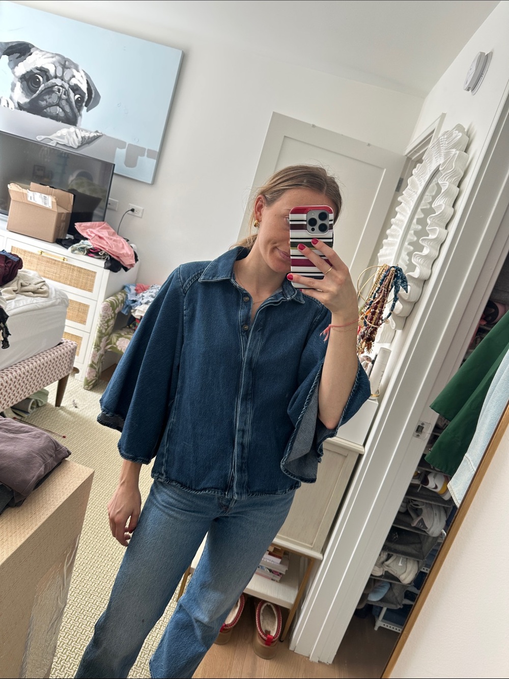 Zara Kimono Denim Shirt Size M